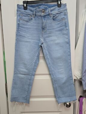 American Eagle Outfitters Light Wash Artist Crop